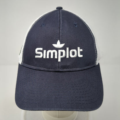 Simplot Snapback Trucker Hat Blue One Size Adjustable Embroidered Mesh Back