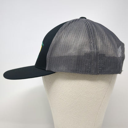 Pacific Headwear Trucker Hat Black One Size Mesh Back Snapback Embroidered Logo