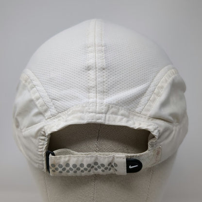 Nike Baseball Cap White One Size Dri-Fit Mesh Reflective Strapback Running Hat