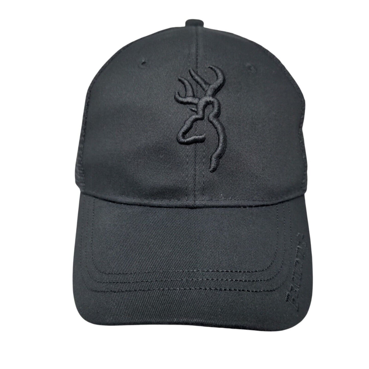 Browning Snapback Trucker Hat Black One Size Adjustable Mesh Back Embroidered