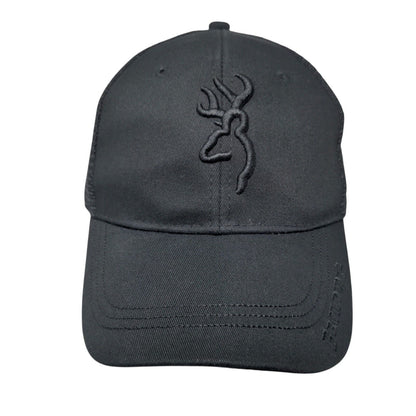 Browning Snapback Trucker Hat Black One Size Adjustable Mesh Back Embroidered