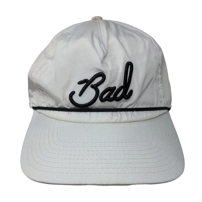 Bad Snapback Rope Hat White One Size Embroidered Solid Adjustable