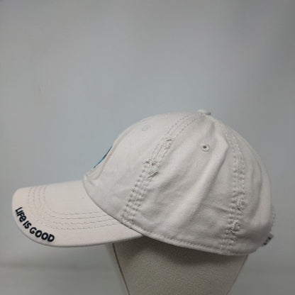 Life Is Good Flip Flop Slideback Hat Tan One Size Embroidered Adjustable