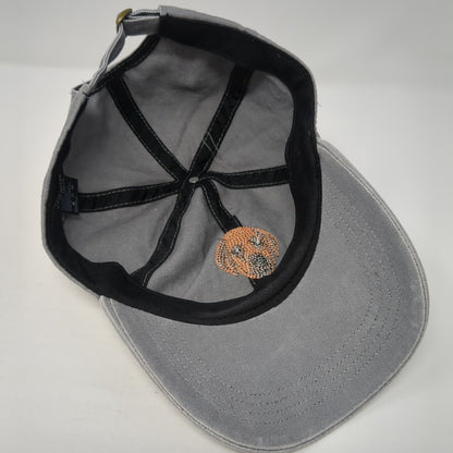 David And Young Slideback Hat Gray One Size Adjustable Embroidered Dog