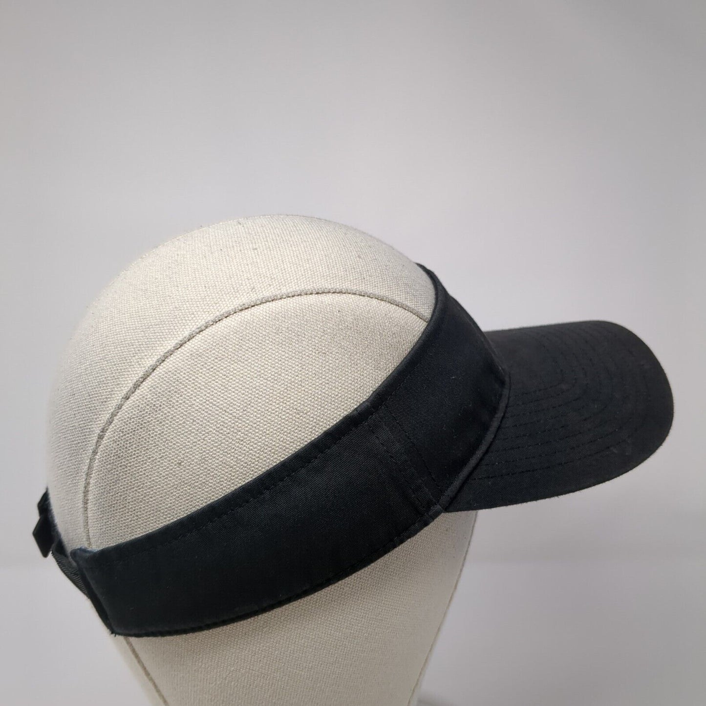 Adidas 3 Stripes Strapback Sun Visor Hat Black One Size Aeroready