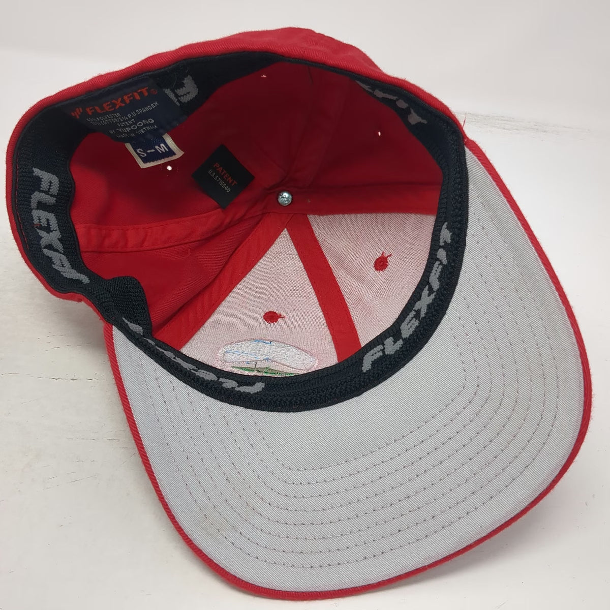 Flexfit Baseball Cap Red M Big Sky Montana Mountain Logo Elastic Headband Hat