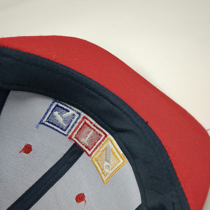 Blue Red Snapback Hat One Size BuildStrong Hammer Nail Saw Tools Construction