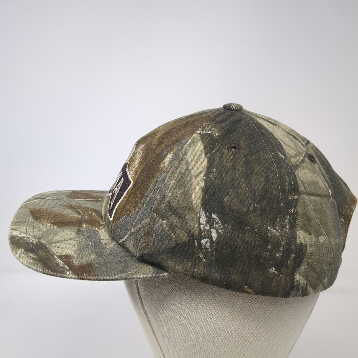 Graffiti Baseball Cap Green Brown One Size Kuma Embroidery Camo Slideback Hat