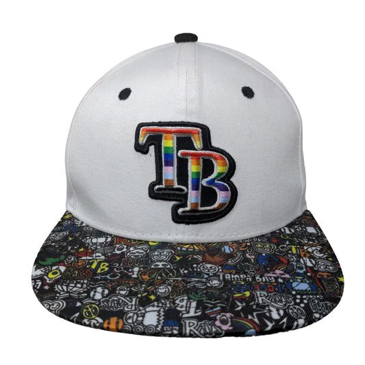 Tampa Bay Rays Snapback Hat White All Over Print Bill Embroidered MLB