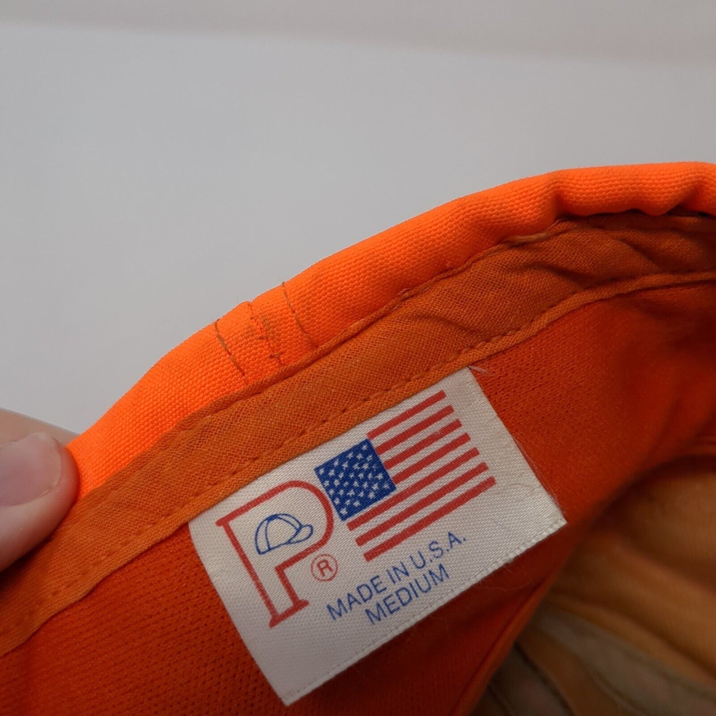 Unbranded Fitted Hat Orange Medium Lightweight 6 Panel Solid Blank