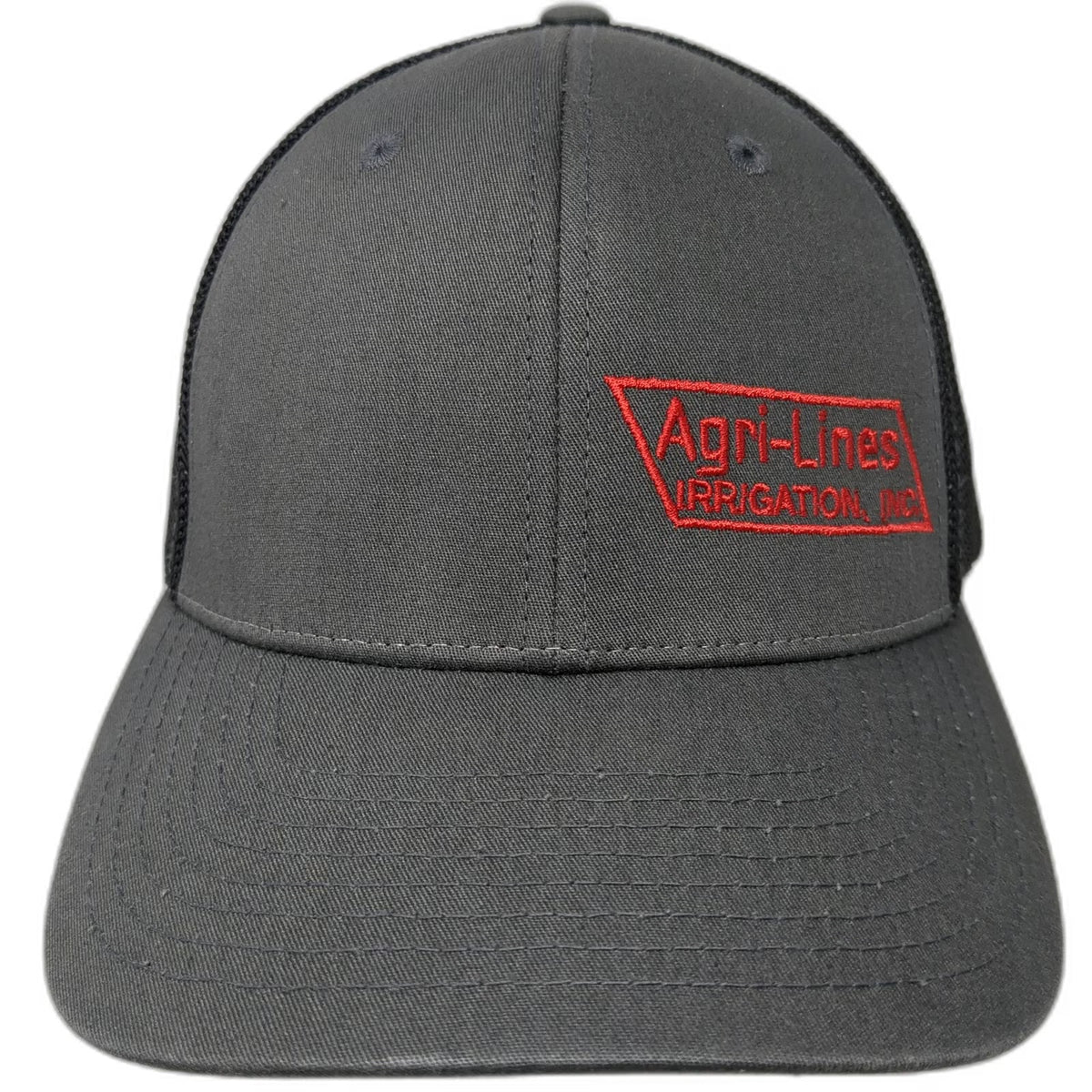 Flexfit Baseball Cap Gray XL Mesh Back Agri-Lines Irrigation Zimmatic Logo Hat