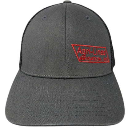 Flexfit Baseball Cap Gray XL Mesh Back Agri-Lines Irrigation Zimmatic Logo Hat