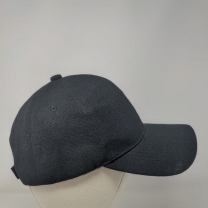 BK Soccer Strapback Hat Black One Size Adjustable Vented Holes 6 Panel