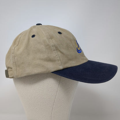 Falcon Headwear Baseball Cap Beige One Size Blue JP Logo Two Tone Slideback hat