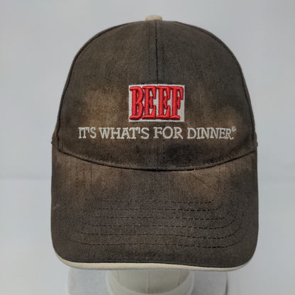 Beef It's What's For Dinner Strapback Hat Black OSFM Embroidered