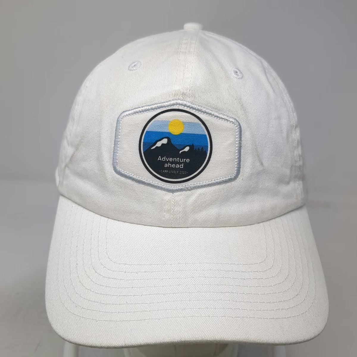 ahead Baseball Cap White One Size Adventure Ahead Patch Camp Lively 2023 Hat