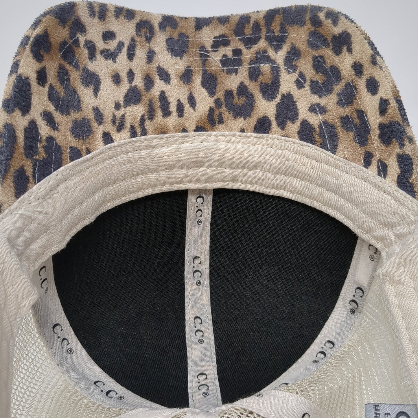 C.C Exclusives Trucker Hat Multi One Size Ponytail Leopard Animal Print