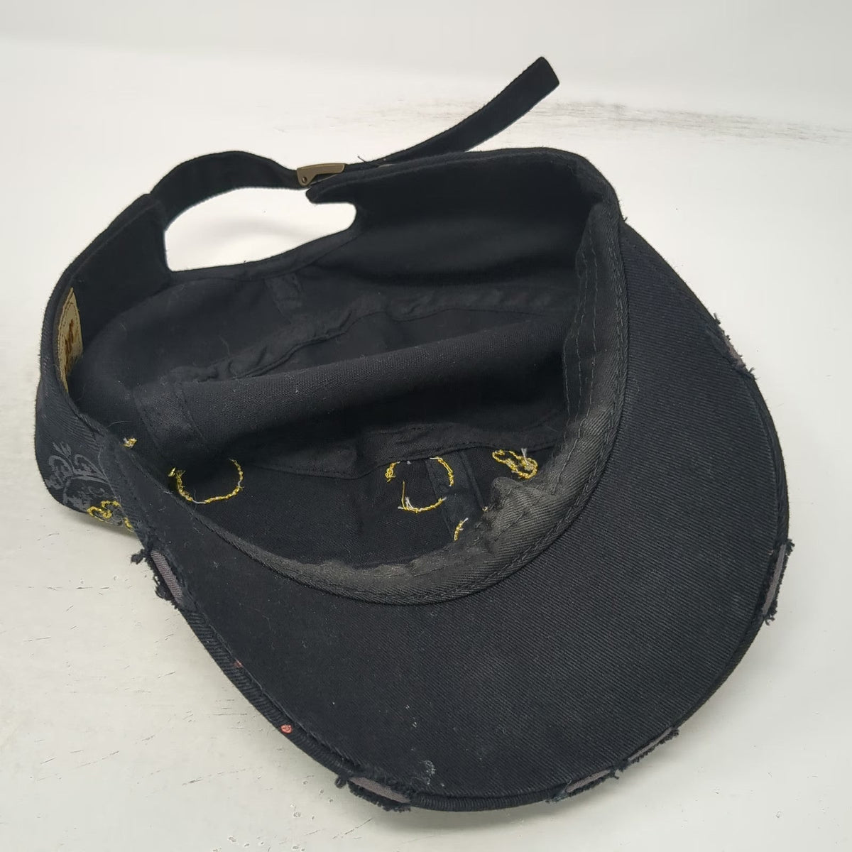 Leader LOGA Army Cap Black One Size Rhinestone Fleur De Lis Studded Cotton Hat