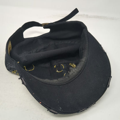 Leader LOGA Army Cap Black One Size Rhinestone Fleur De Lis Studded Cotton Hat
