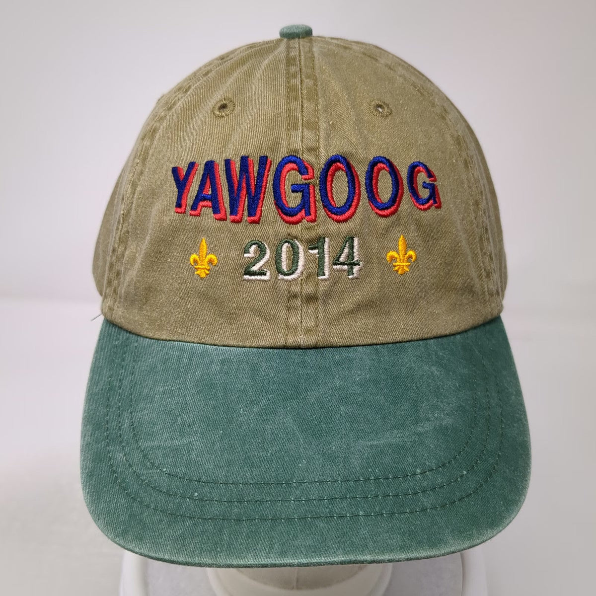 Legacy Baseball Cap Green One Size Yawgoog 2014 Boy Scout Camp Leather Strap Hat