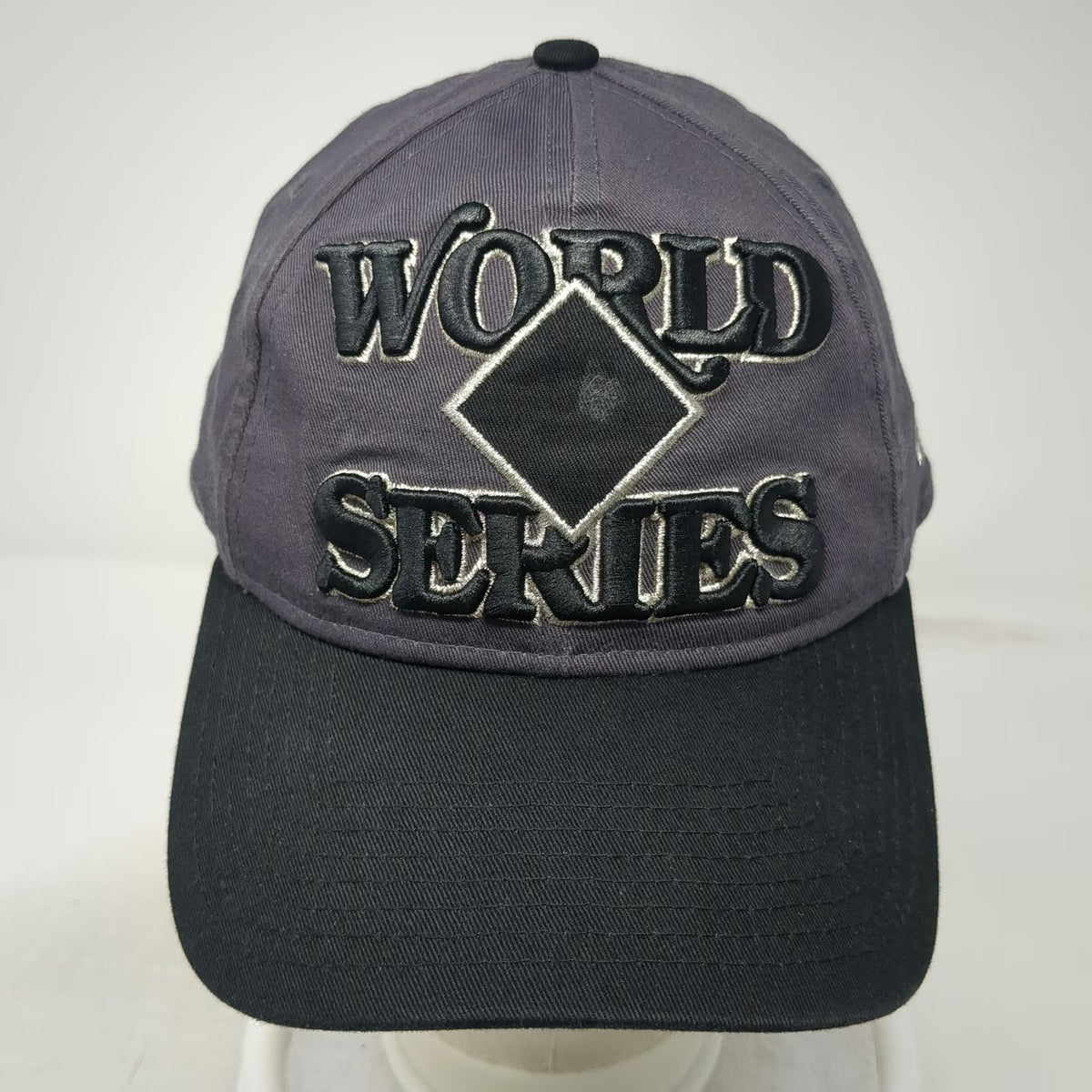 New Era MLB World Series League Champs Gray Baseball Cap OS Slideback Cotton Hat