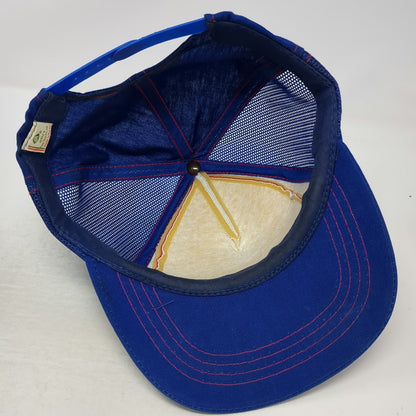 Young An Trucker Hat Blue Vintage Rupp's Trucking Excavation Mesh Snapback Logo