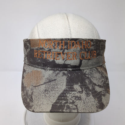 North Idaho Retriever Club Strapback Sun Visor Hat Camouflage One Size Cotton