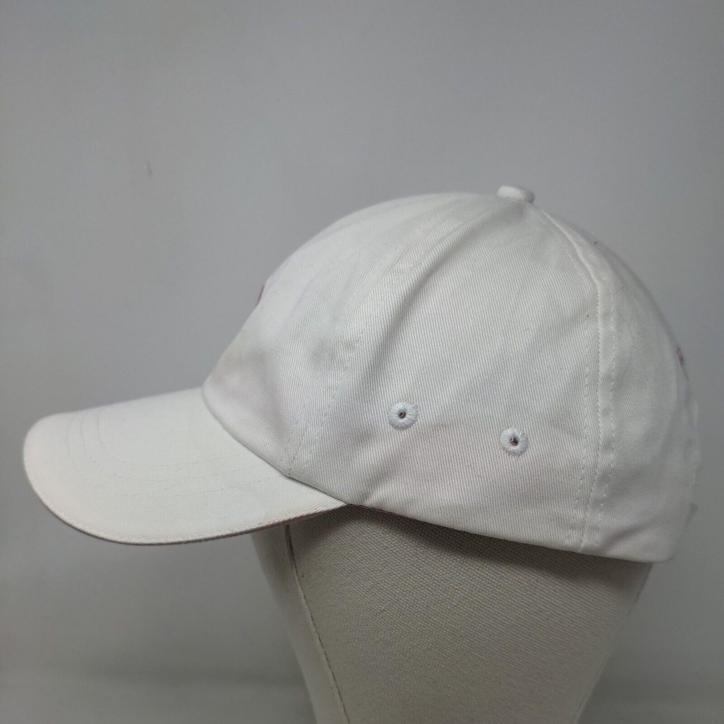 Pink Stuff Women's Strapback Hat White Adjustable Embroidered Logo Cotton