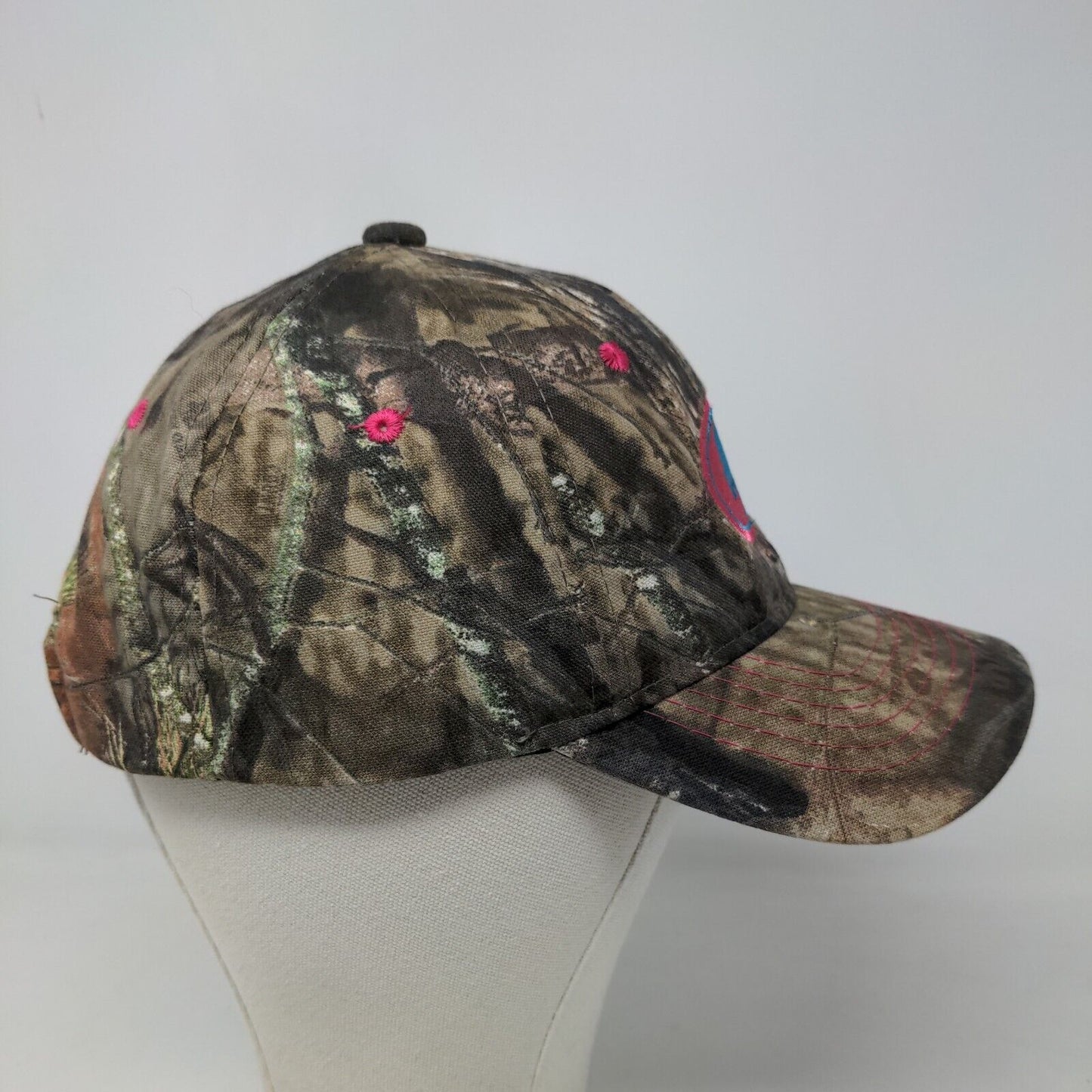 Mossy Oak Women's Strapback Camo Hat Embroidered Logo Pink Accents