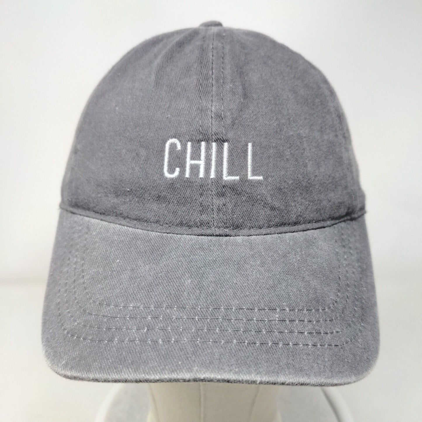 Chill Slideback Hat Gray One Size Embroidered Adjustable 6 Panel