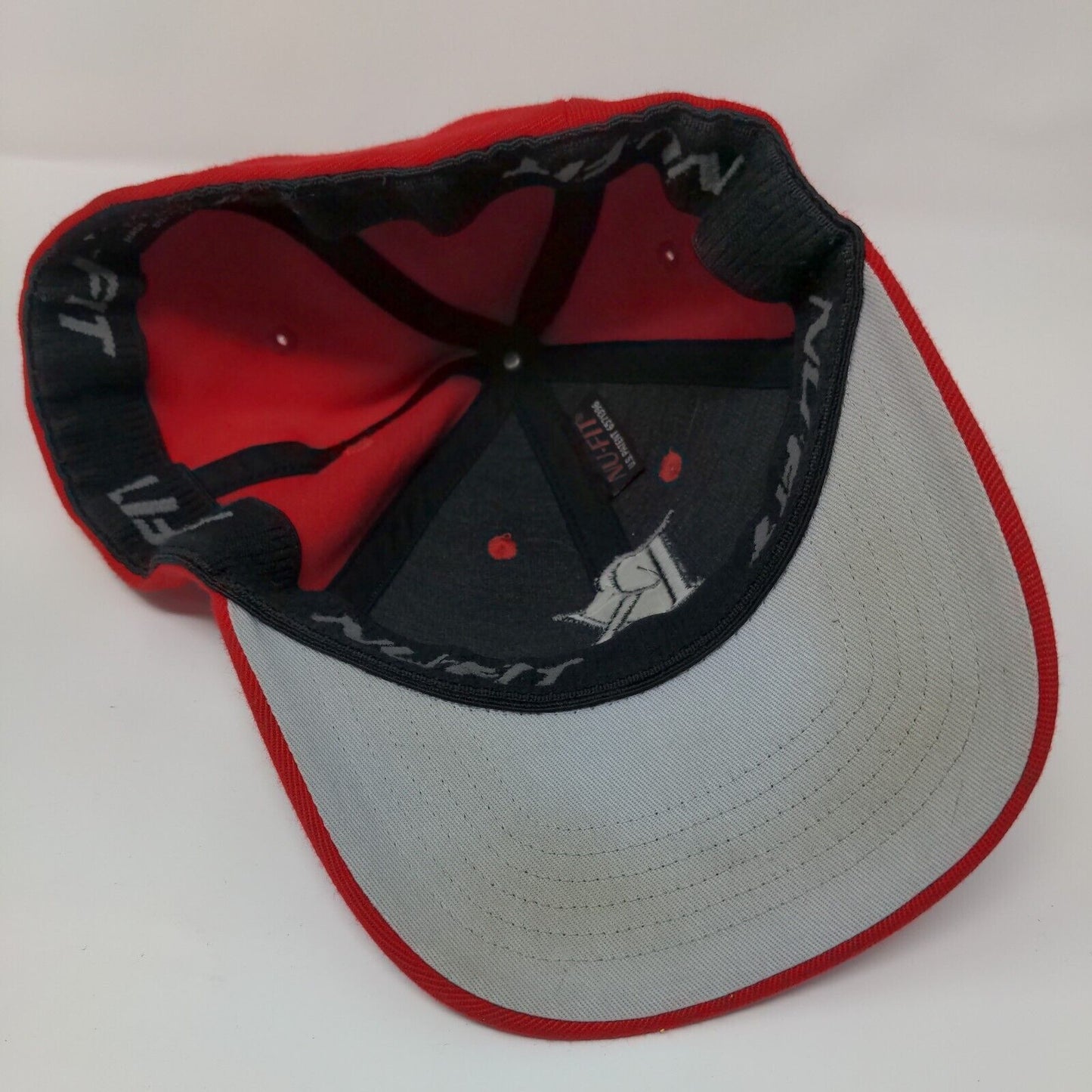 Rx Fitted Hat Red Large/XL Nu-Fit Embroidered Solid 6 Panel KC Caps