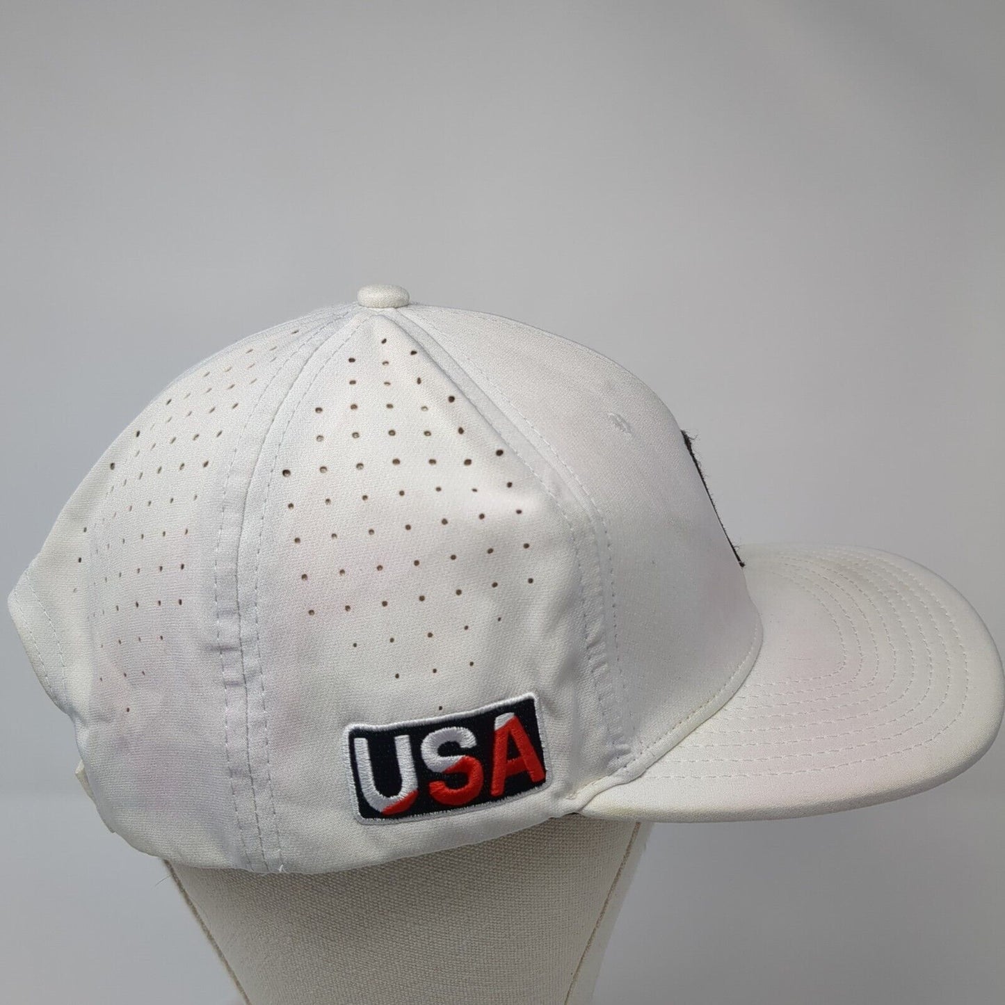 Alder Total Life Safety USA Strapback Hat White OS Adjustable Embroidered Mesh