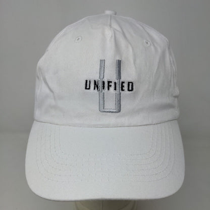 Hit Wear Men's Strapback Hat White OSFA Embroidered Unified Logo Cotton