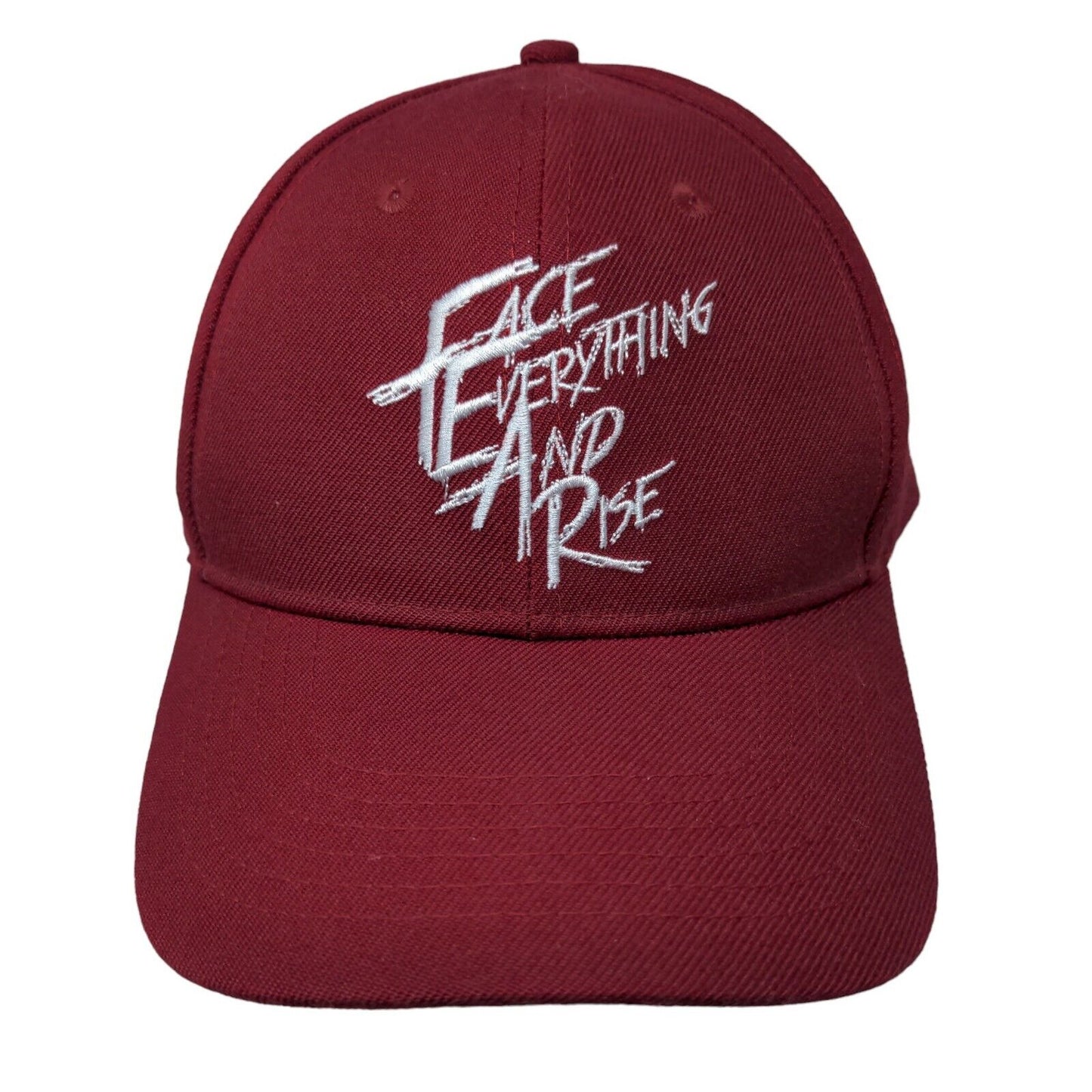 Face Everything & Rise Men's Snapback Hat Red Adjustable Embroidered Logo