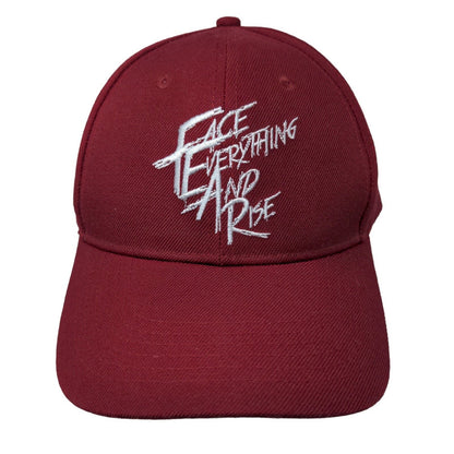 Face Everything & Rise Men's Snapback Hat Red Adjustable Embroidered Logo