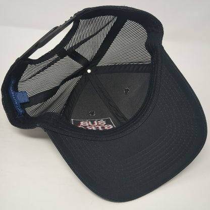 Substratum Snapback Trucker Hat Black OS Adjustable Mesh Back Port Authority