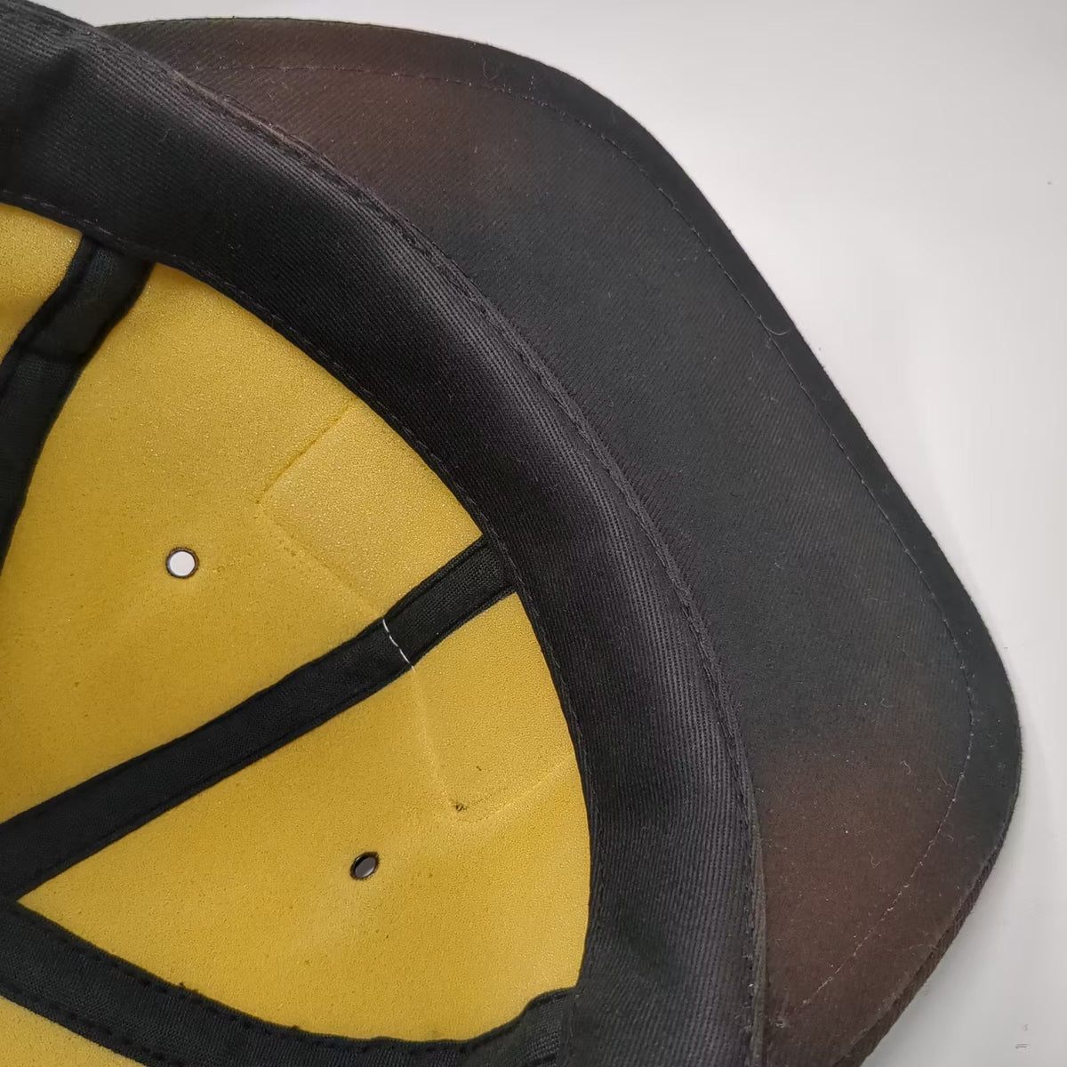 Yupoong NASA Worm Logo Scrambled Eggs 5 Panel Hat Black Yellow Patch Vintage