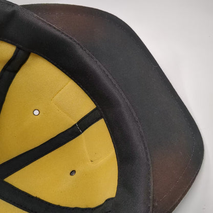 Yupoong NASA Worm Logo Scrambled Eggs 5 Panel Hat Black Yellow Patch Vintage