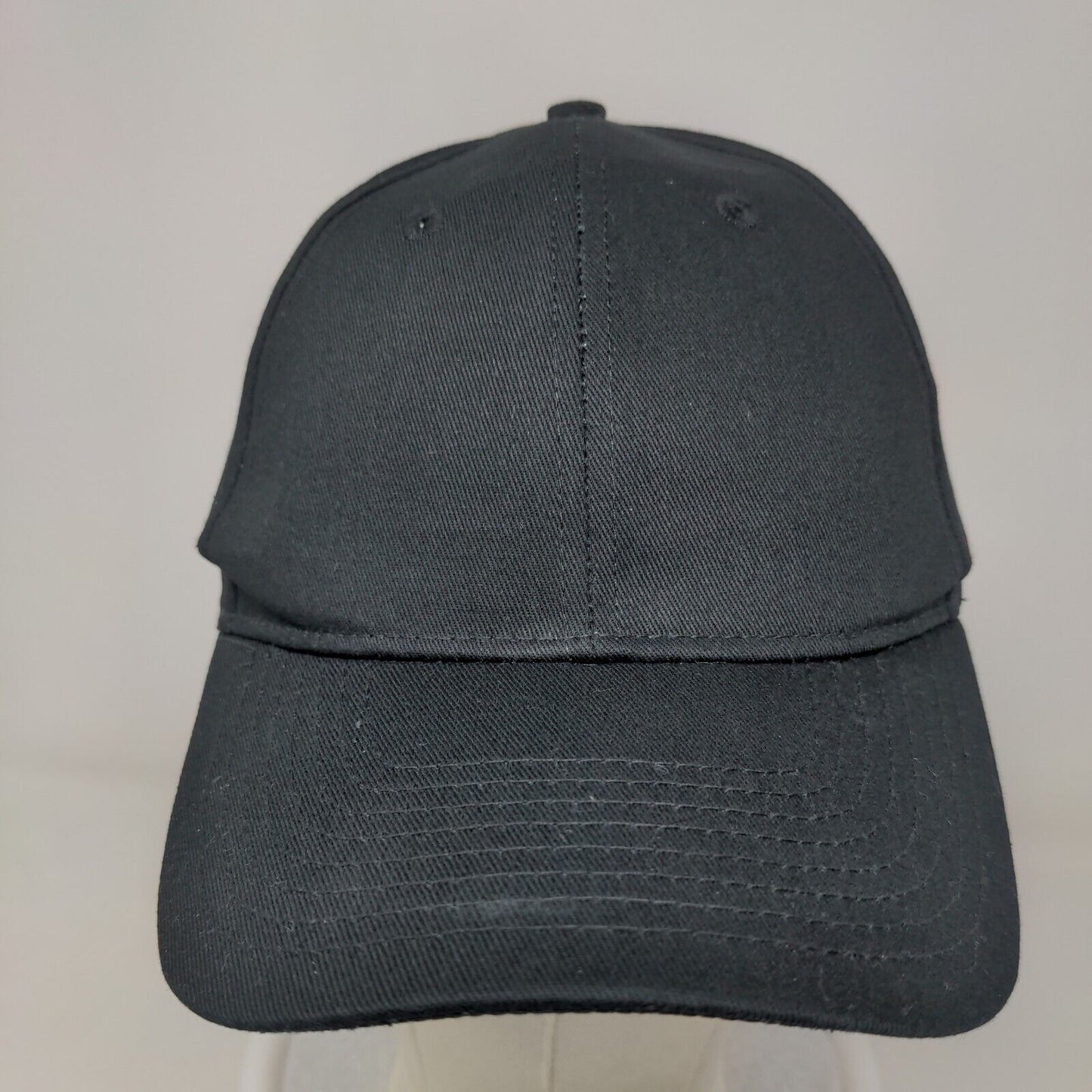 Hit Wear Men's Strapback Hat Black Size OSFM Blank 100% Cotton