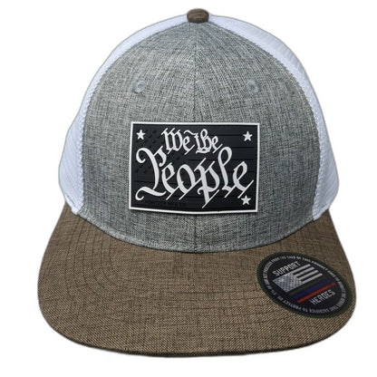 Howitzer Trucker Hat Gray One Size We the People Mesh Flat Brim Patriot MFG Hat