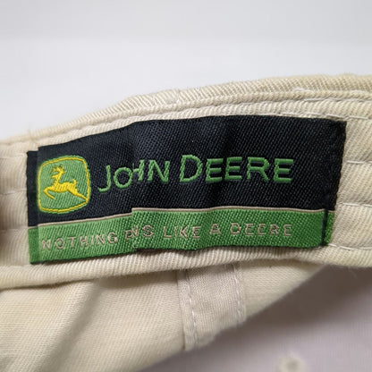 John Deere Baseball Cap Beige Camo One Size Strapback Embroidered Logo Hat