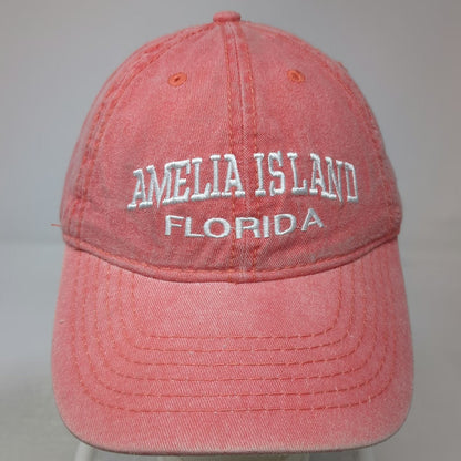 EST Baseball Cap Pink One Size Amelia Island Florida Embroidered Cotton Hat