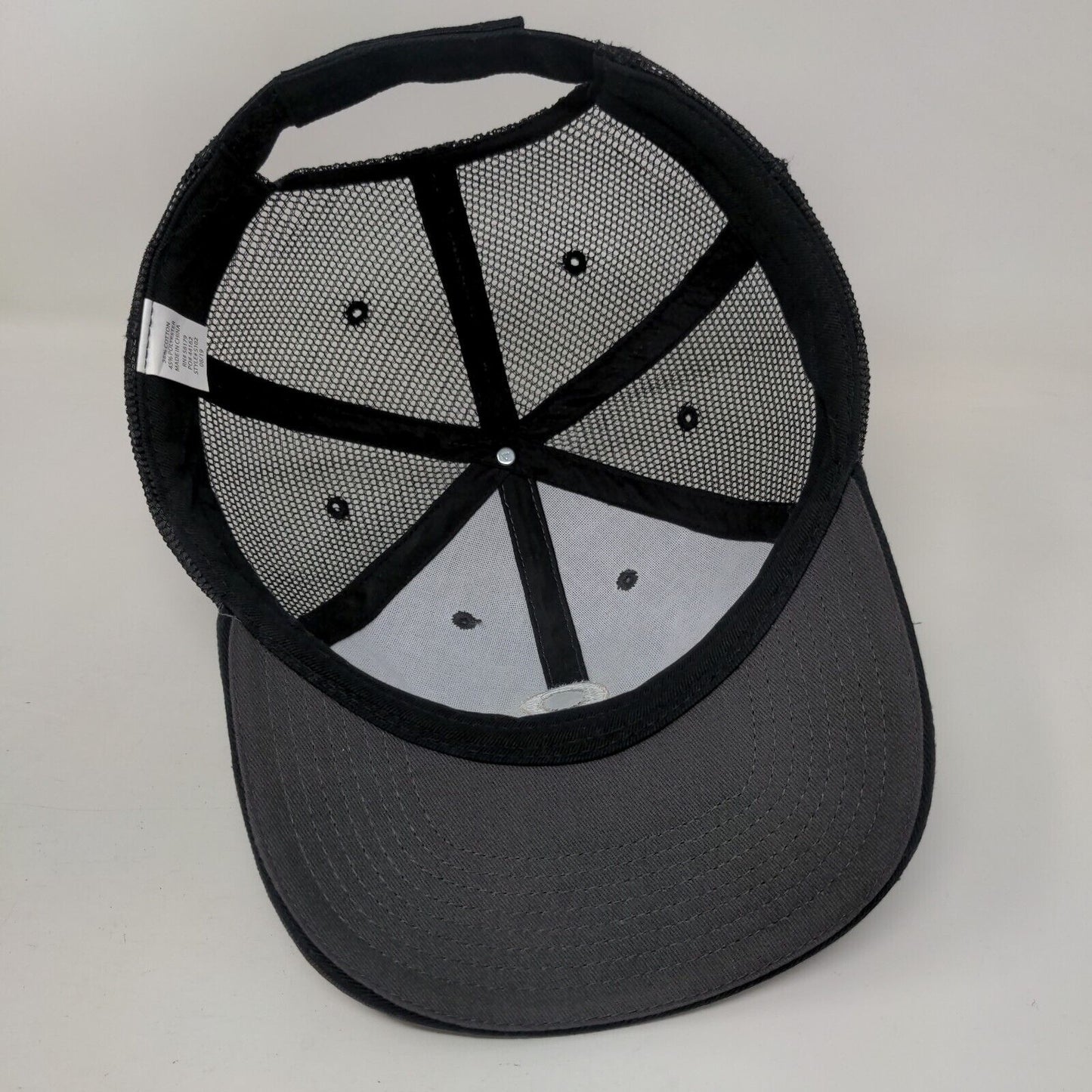 Location Pin Strapback Mesh Back Trucker Hat Gray One Size Colorblock