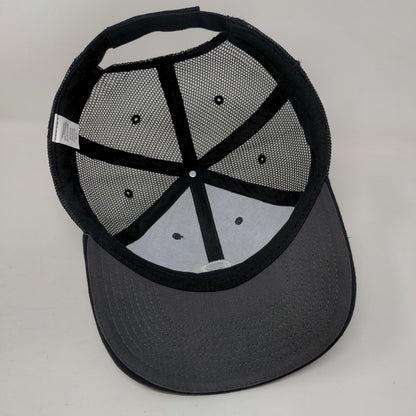 Location Pin Strapback Mesh Back Trucker Hat Gray One Size Colorblock