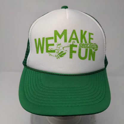 We Make Sector Fun Snapback Rope Trucker Hat Green OSFM Mesh Back Otto