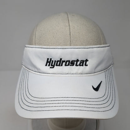 Hydrostat Strapback Sun Visor Hat White One Size Nike Swoosh Dri-Fit