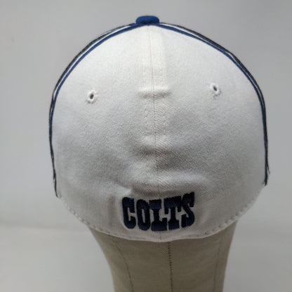 Reebok NFL Fitted Hat White Blue Size OSFA Embroidered Indianapolis Colts Logo