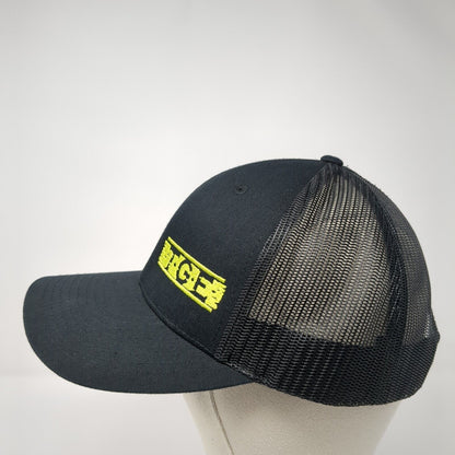 TGE Snapbnack Trucker Hat Black M/L Adjustable Embroidered Mesh Back Richardson