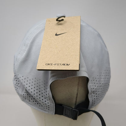 Nike Baseball Cap Gray Size L / XL Dri-Fit ADV Perforated Lightweight Sport Hat