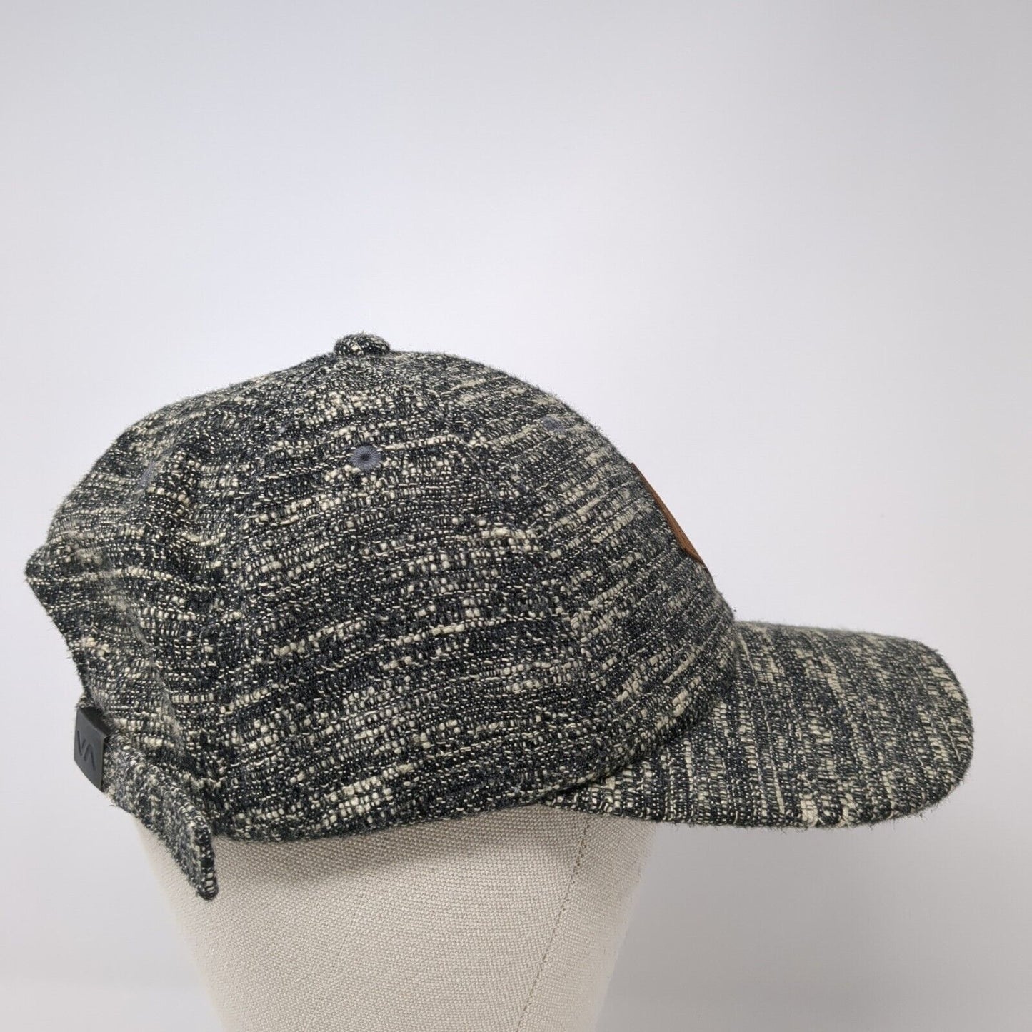 RVCA Leather Patch Slideback Hat Multi One Size Shallow Fit Adjustable